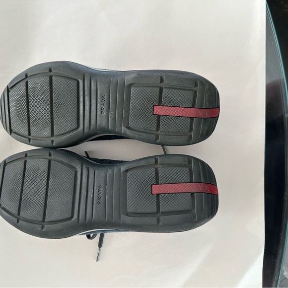 Prada Men’s America’s Cup Rare Blue Suede with gray nylon inlays 10.5 PS 0906 - Picture 3 of 5